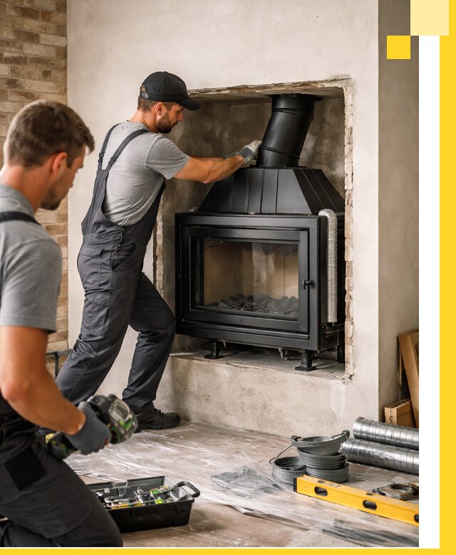 Установка каминных топок в Зеленодольске: монтаж, подключение