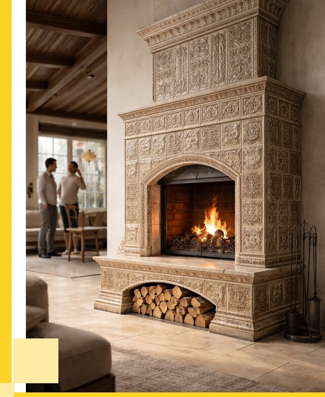 Купить изразцовый камин в Зеленодольске от 258750 р. | ЭриданЗлн