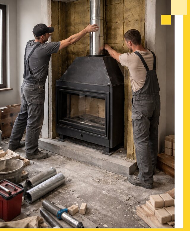 Изготовление и монтаж закрытых каминов в Зеленодольске под ключ