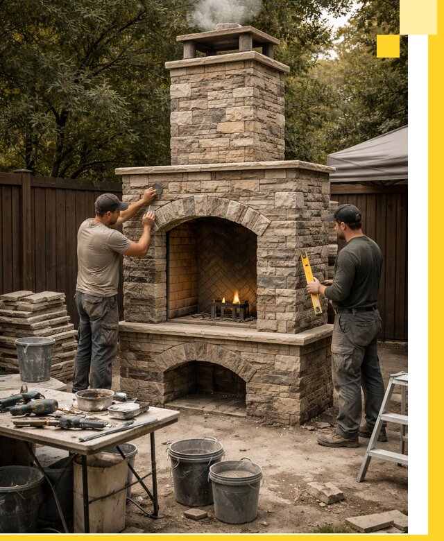 Проектирование и установка уличных каминов в Зеленодольске