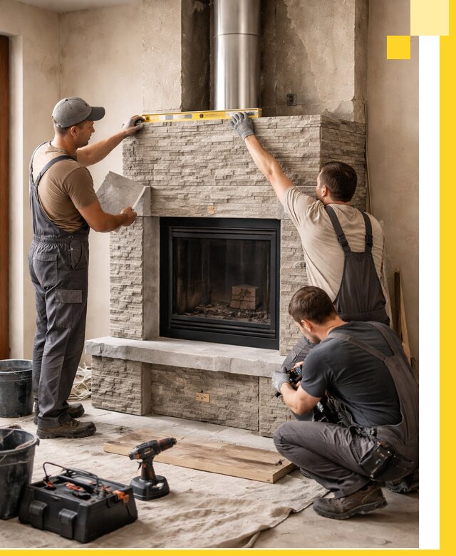 Профессиональный монтаж каминов под ключ в Зеленодольске для дома