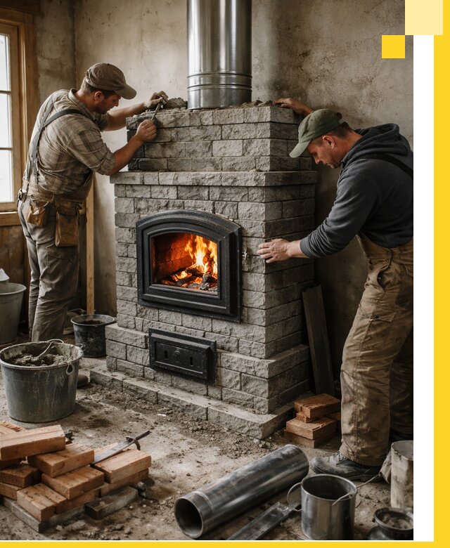 Производство, поставка и монтаж дровяных печей в Зеленодольске