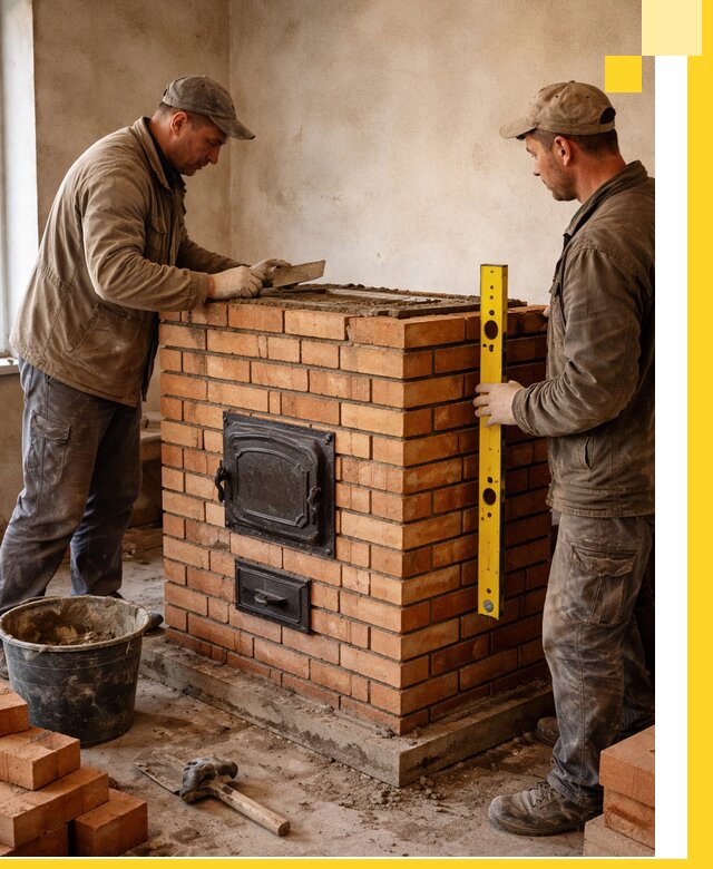 Отопительные печи под ключ в Зеленодольске, установка и сборка