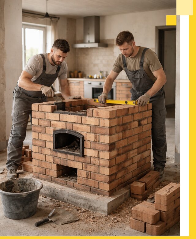 Установка и монтаж печей в частном доме в Зеленодольске под ключ