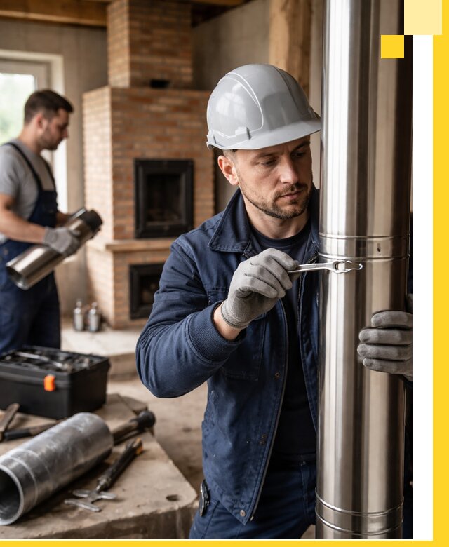 Профессиональный монтаж дымоходов для печей в Зеленодольске