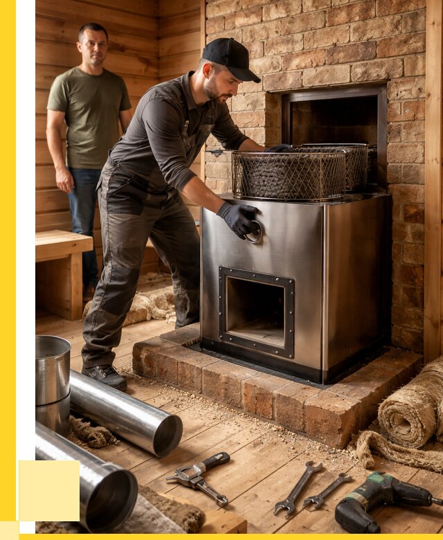 Монтаж банных печей под ключ в Зеленодольске от 18630 р., ЭриданЗлн