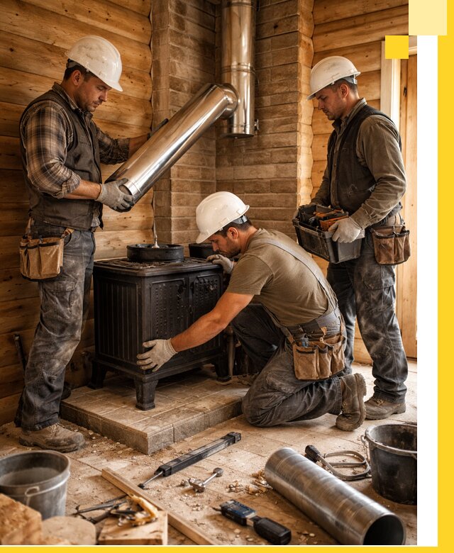 Профессиональный монтаж банных печей и дымоходов в Зеленодольске