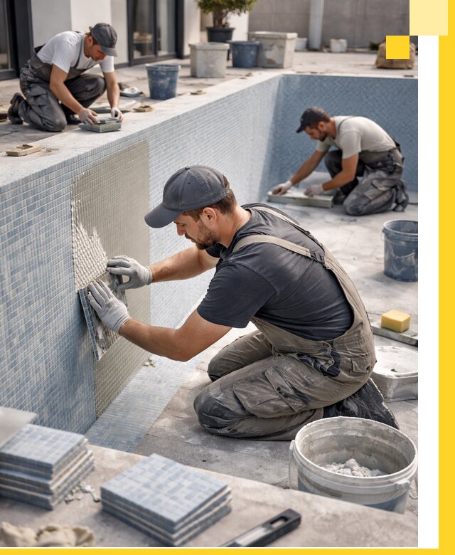 Облицовка бассейнов в Зеленодольске плитка мозаика гидроизоляция