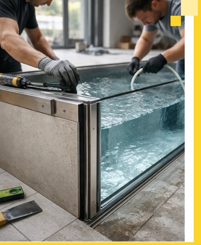 Проектирование и монтаж стеклянных бассейнов в Зеленодольске