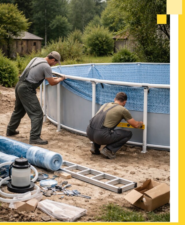 Установка и монтаж каркасных бассейнов в Зеленодольске под ключ