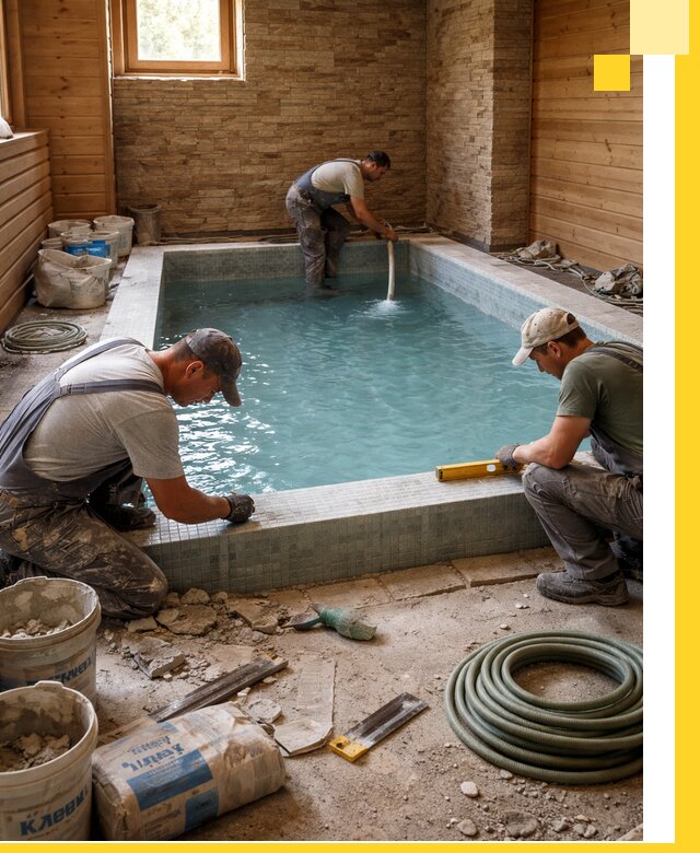 Проектирование и строительство бассейнов для бани в Зеленодольске