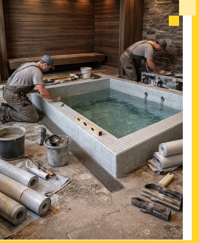 Установка и строительство бассейнов для сауны в Зеленодольске