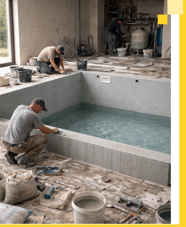 Строительство и монтаж бассейнов в помещении в Зеленодольске