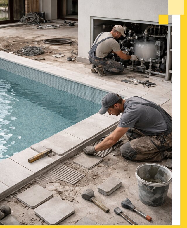 Строительство и монтаж бассейнов в коттедже в Зеленодольске