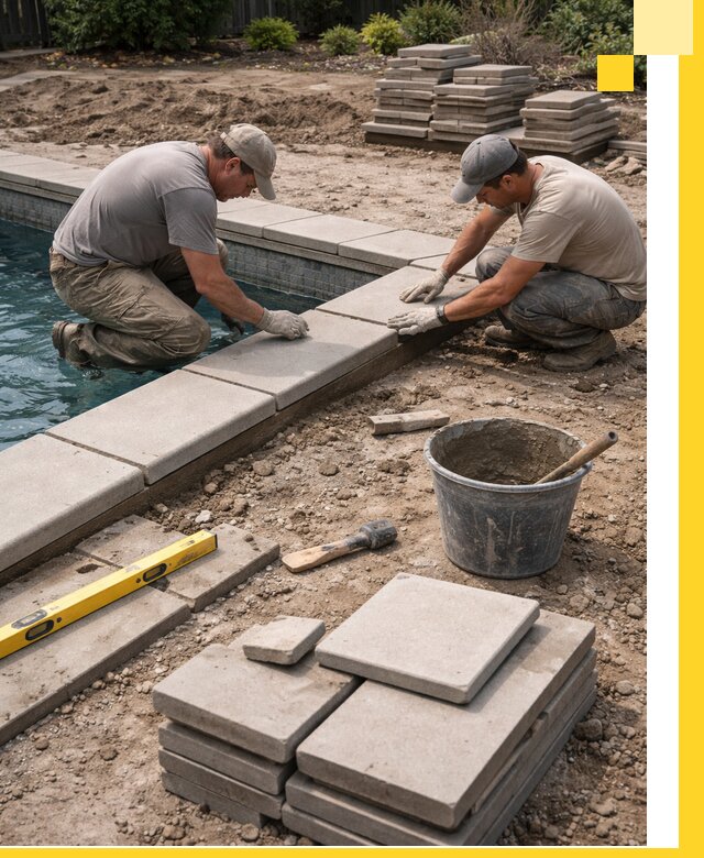 Установка и изготовление копингового камня для бассейнов в Зеленодольске