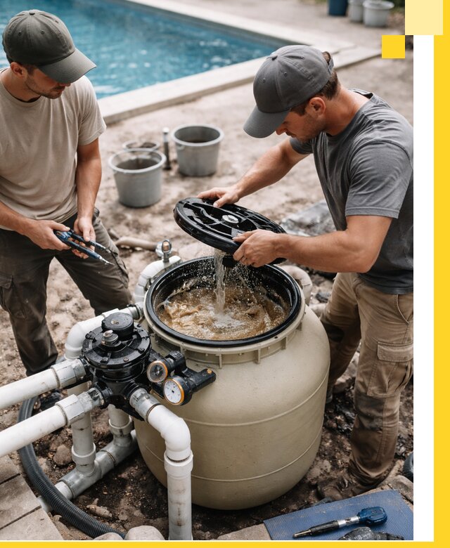 Установка и обслуживание песочных фильтров для бассейнов в Зеленодольске