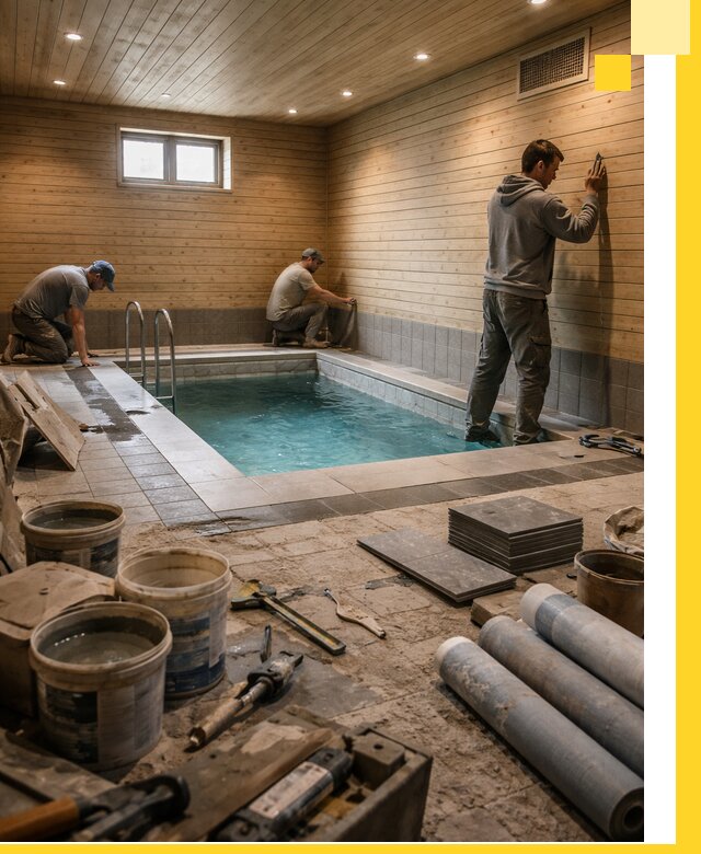 Строительство бани с бассейном и сауной под ключ в Зеленодольске