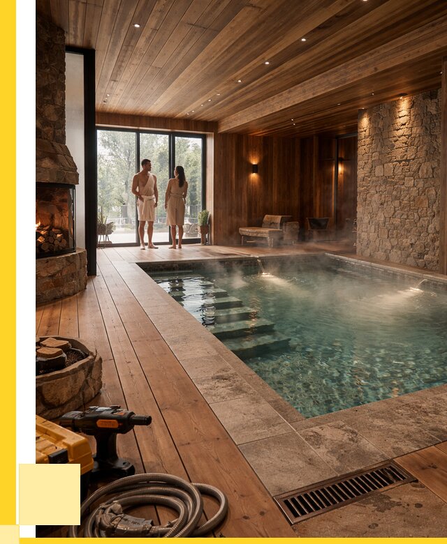 Проекты бань с бассейном под ключ в Зеленодольске от 77625 р., ЭриданЗлн