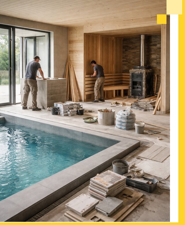 Проектирование и строительство бань с бассейном в Зеленодольске