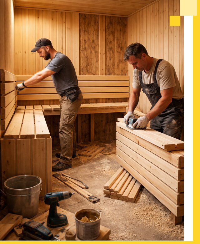 Профессиональный комплексный ремонт саун под ключ в Зеленодольске