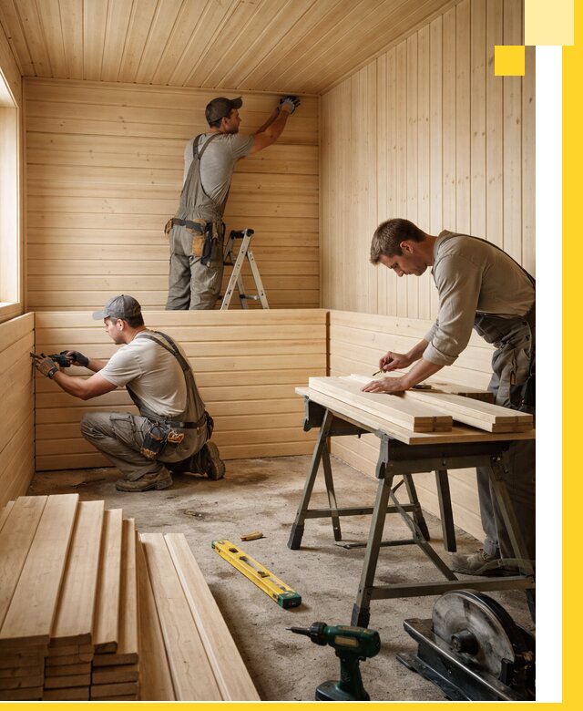 Обшивка саун в Зеленодольске из натуральной древесины под ключ