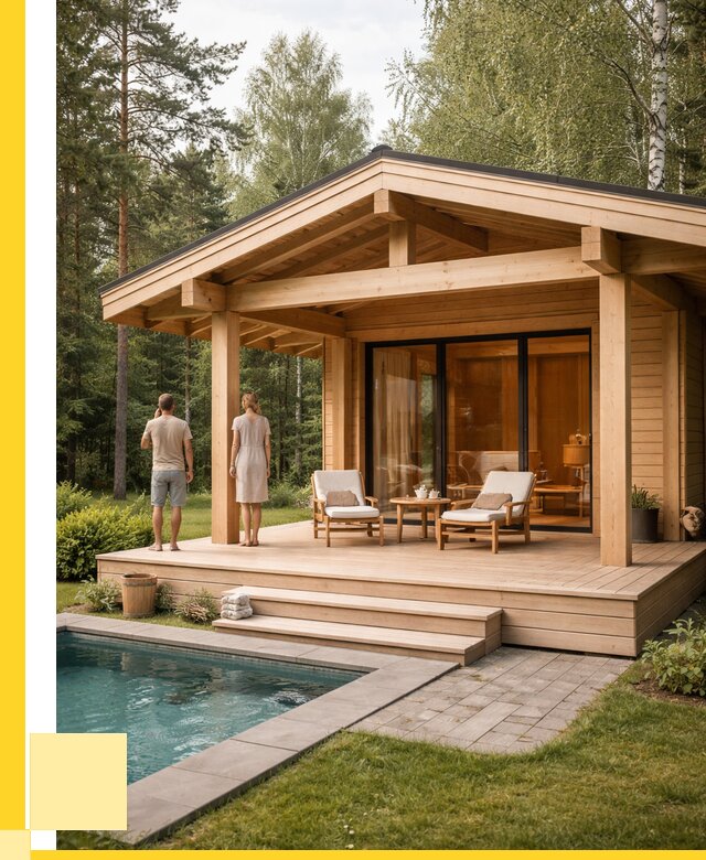 Бани с террасой под ключ в Зеленодольске от 621000 р. | ЭриданЗлн