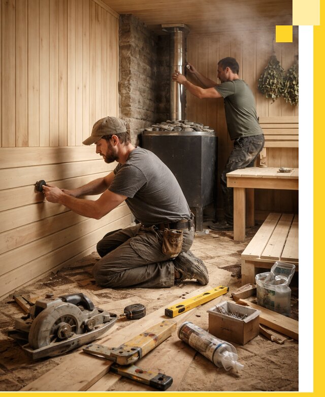 Полное строительство и оснащение парных под ключ в Зеленодольске