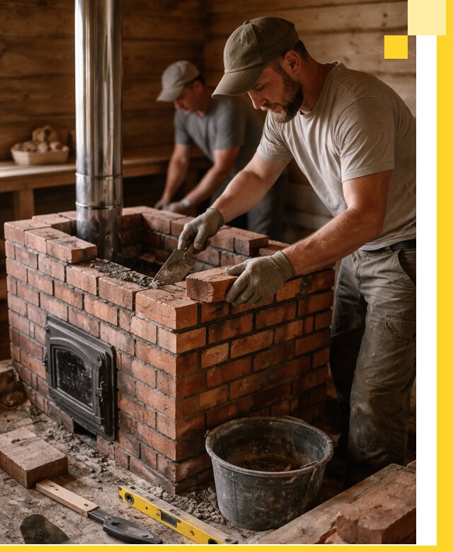 Кирпичные печи для бани под ключ в Зеленодольске, проект и монтаж