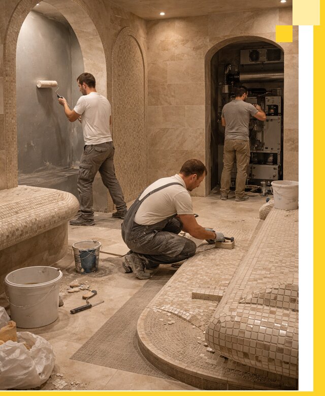 Строительство бани с хамамом и бассейном под ключ в Зеленодольске