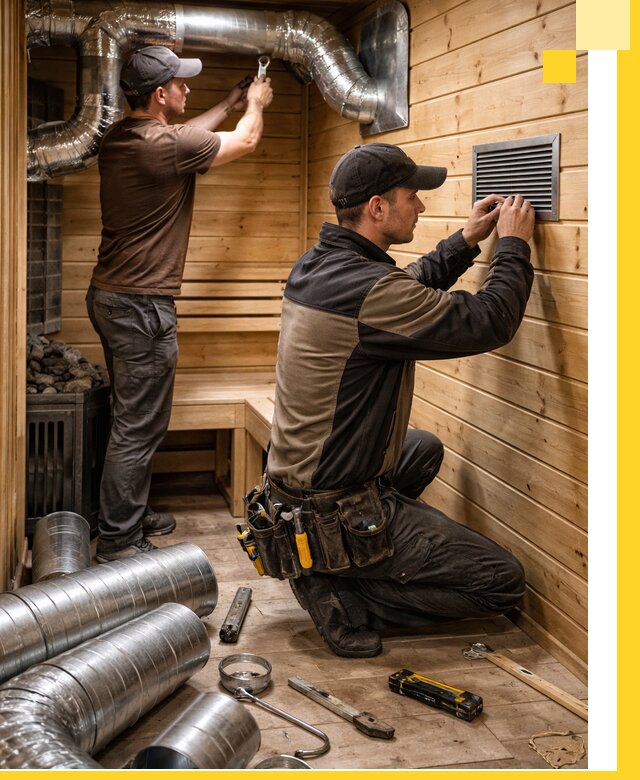 Проектирование и монтаж вентиляции бани в Зеленодольске под ключ