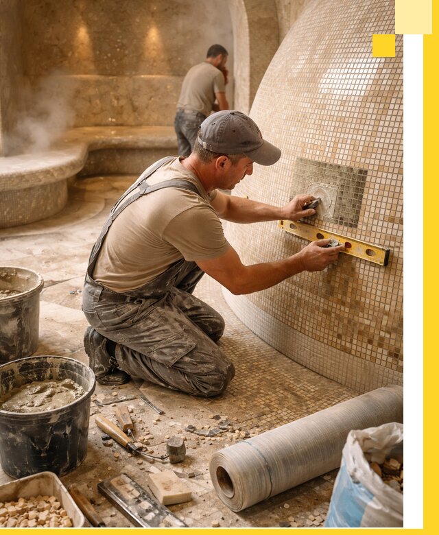 Хамам под ключ в Зеленодольске: проектирование, строительство, отделка