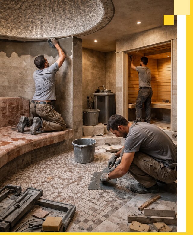 Проект и строительство хамама бани и сауны под ключ в Зеленодольске