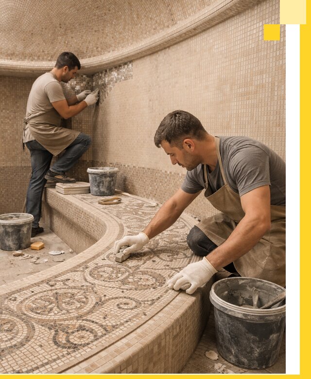 Плитка для хамама в Зеленодольске, укладка, подбор и поставка